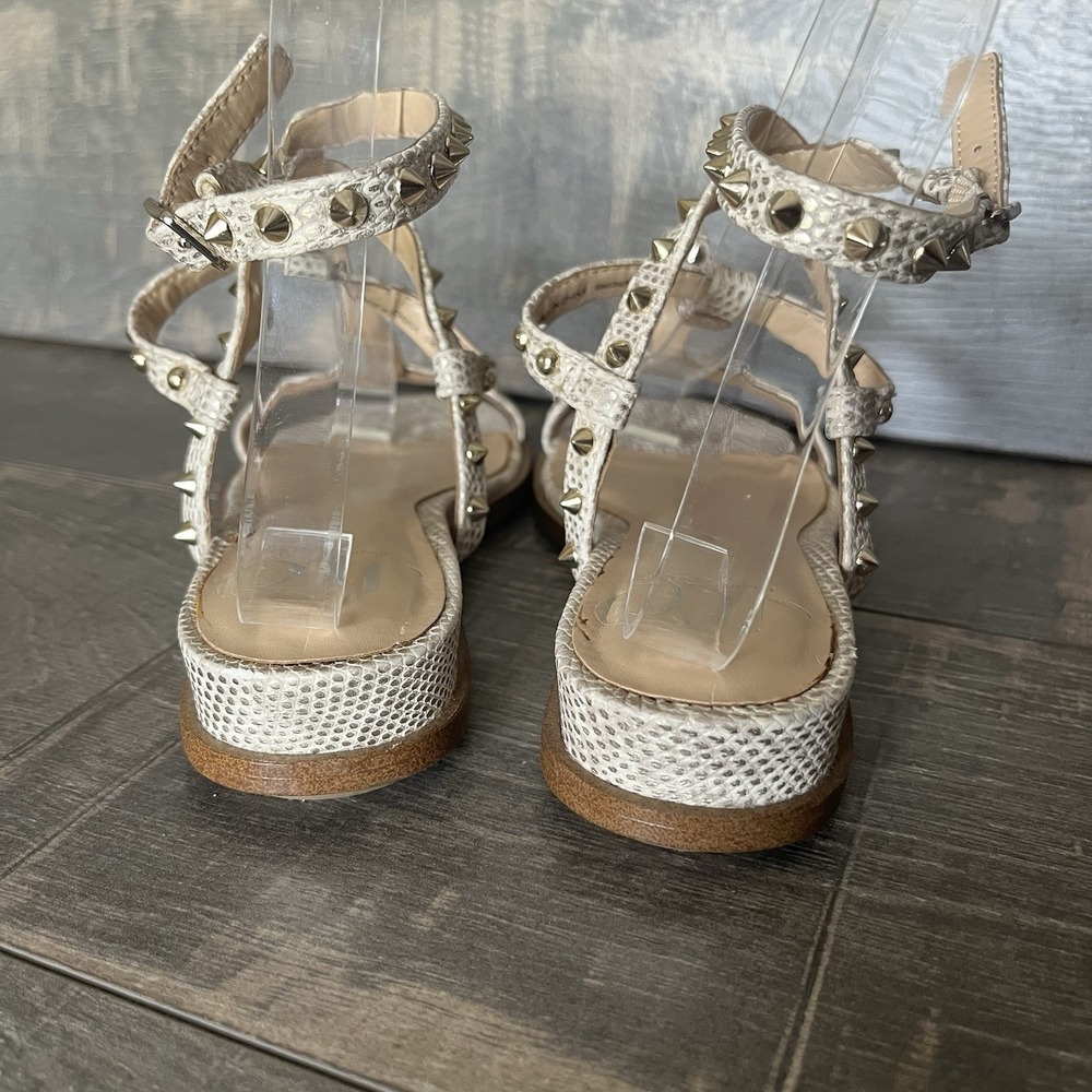 Edgy Studded Gladiator Sandals Snakeskin Gold JLO Jennifer Lopez 6 Boho Chic - Picture 6 of 16